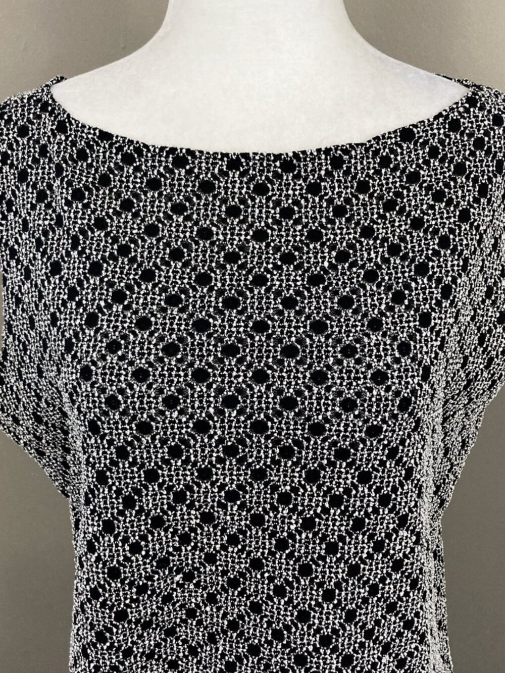 NICOLA Vintage geometric stitching black lace sleeveless shirt Y2K MEDIUM LARGE - Picture 5 of 16
